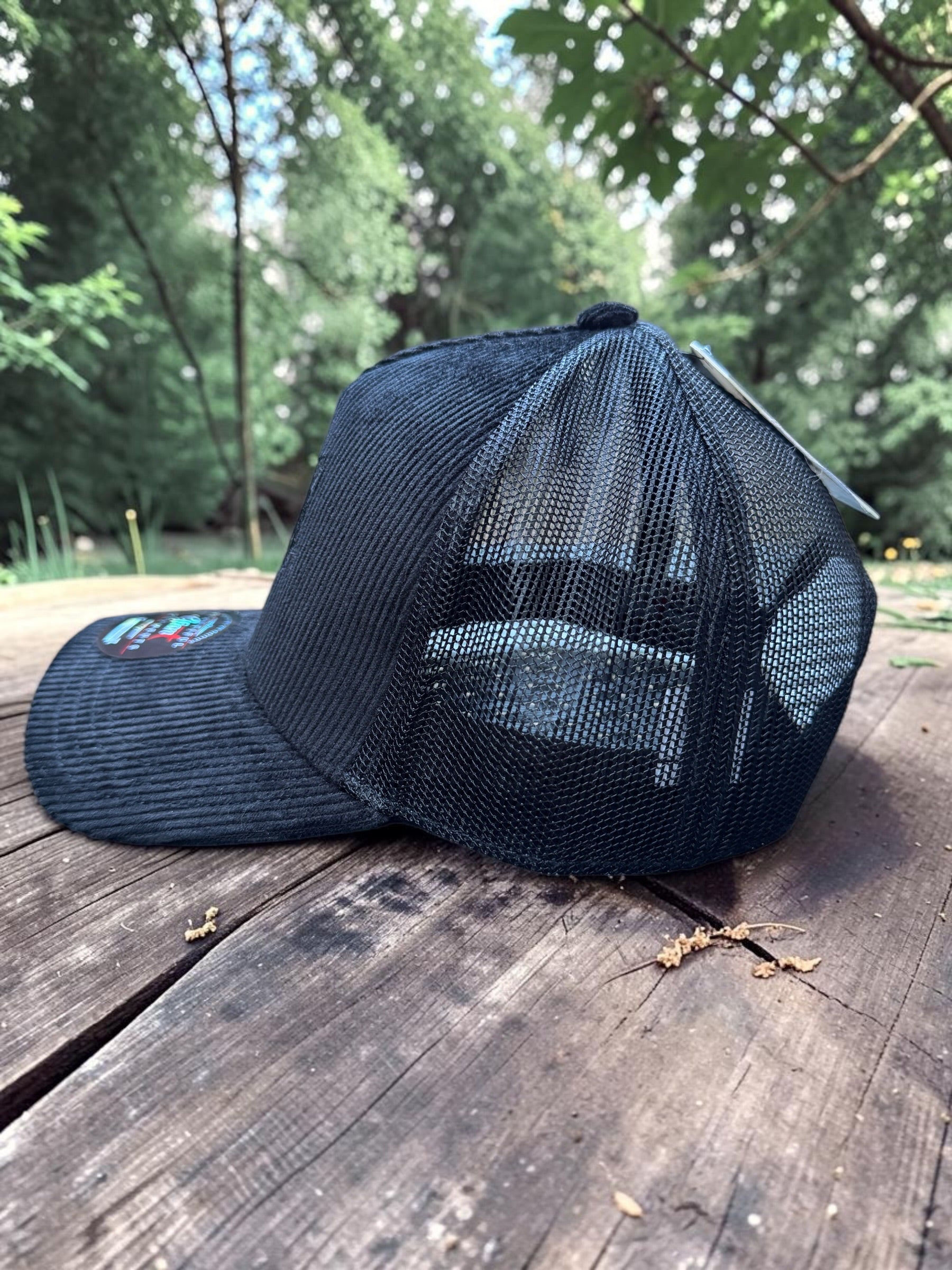 Black Suede Textured Awesome Tiger Cap