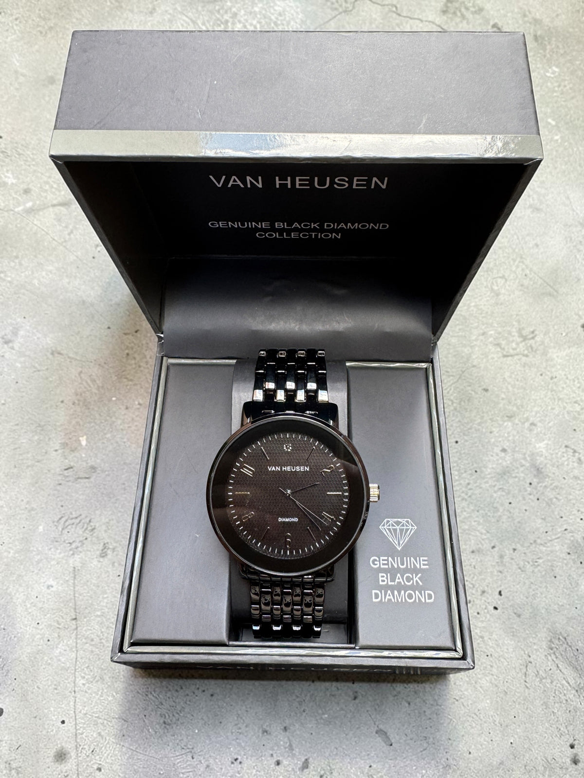 Black Van Heusen Balck Dial Watch