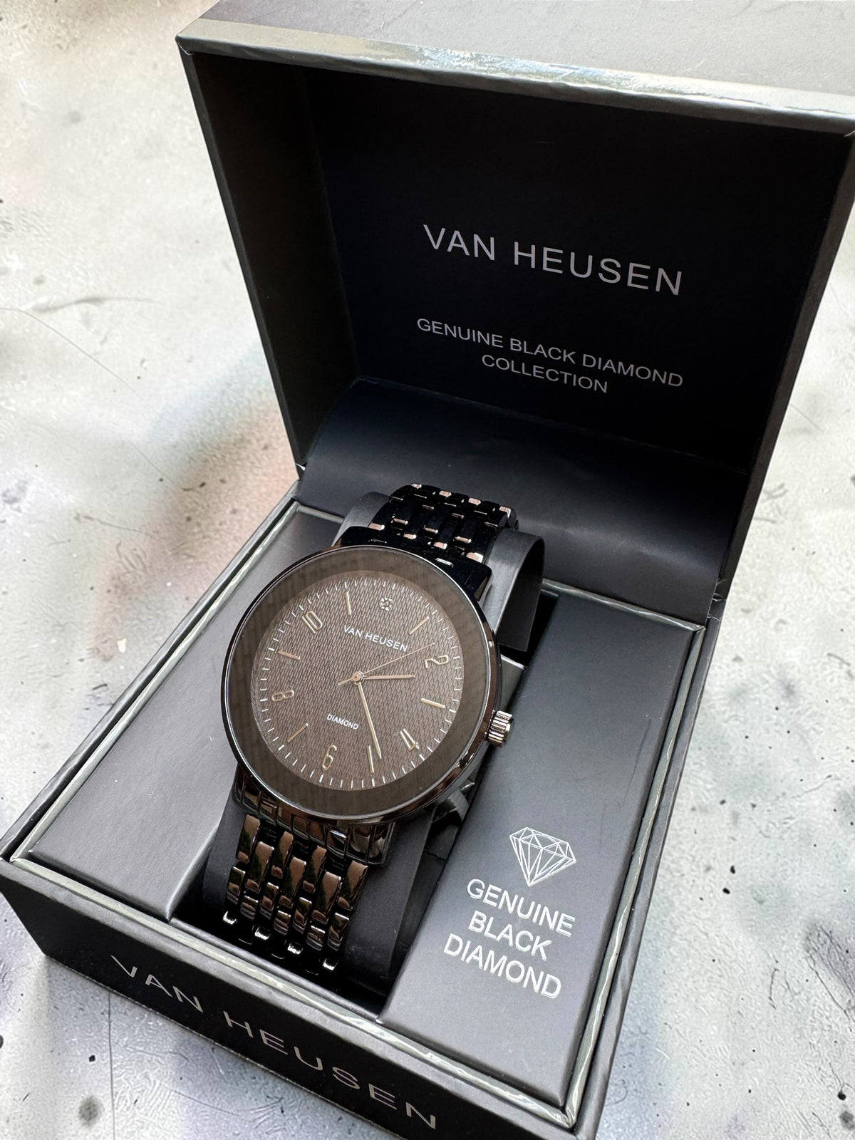 Black Van Heusen Balck Dial Watch