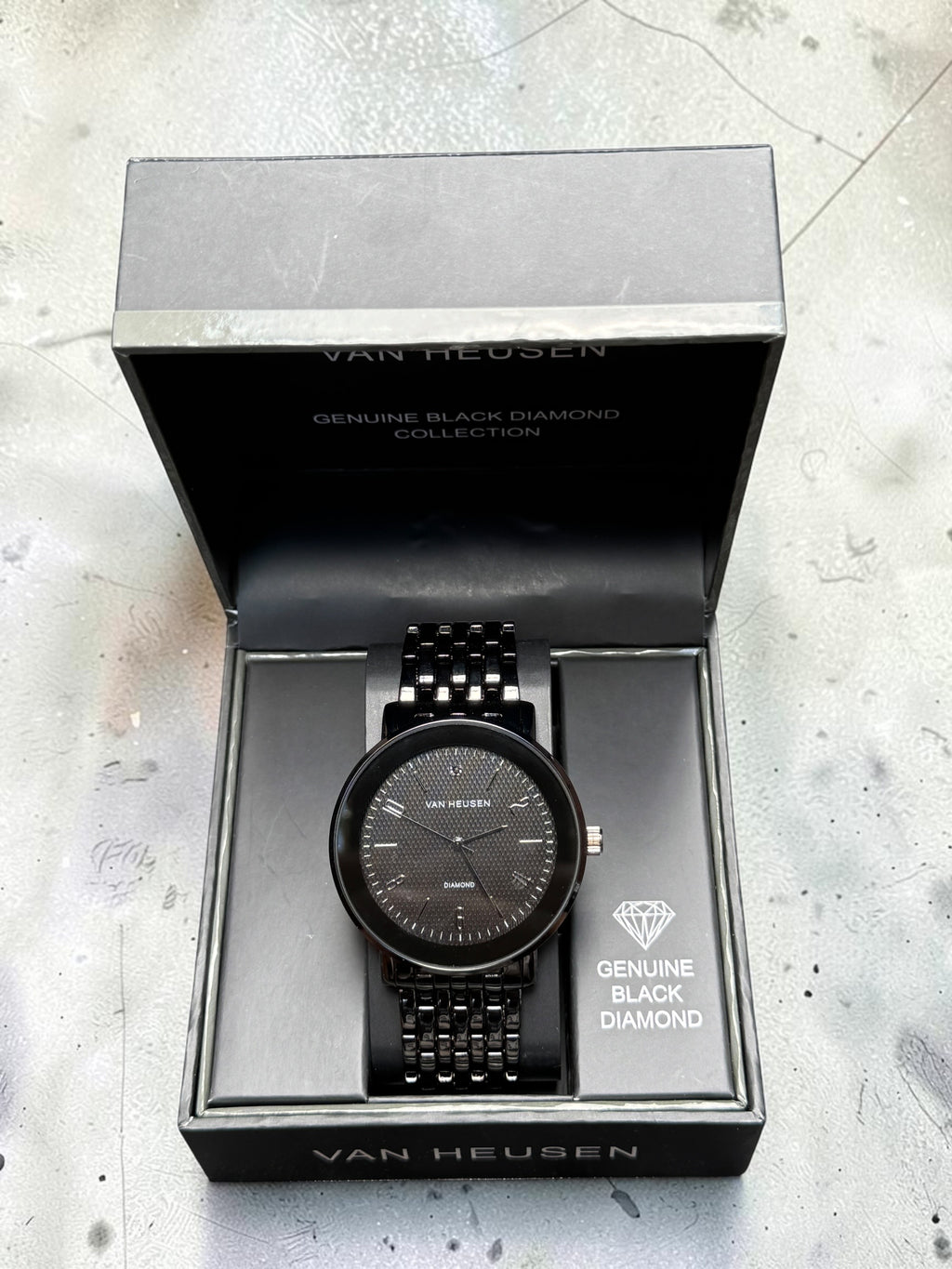 Black Van Heusen Balck Dial Watch