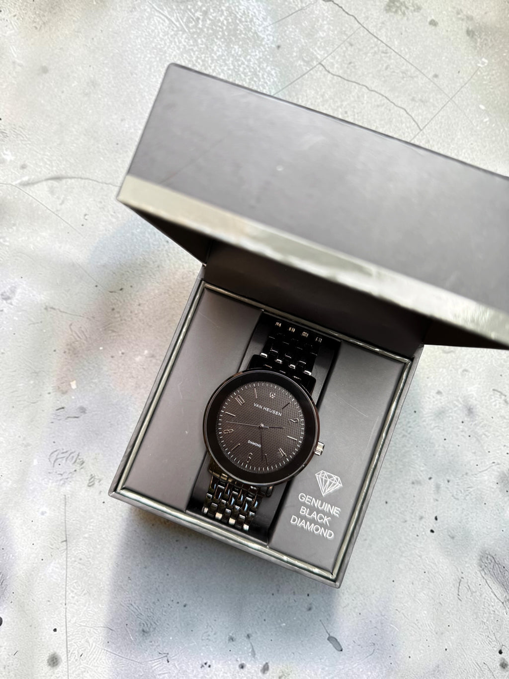 Black Van Heusen Balck Dial Watch