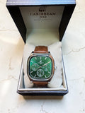 New Caribbean Joe Green Dial Leather Strapped Watch