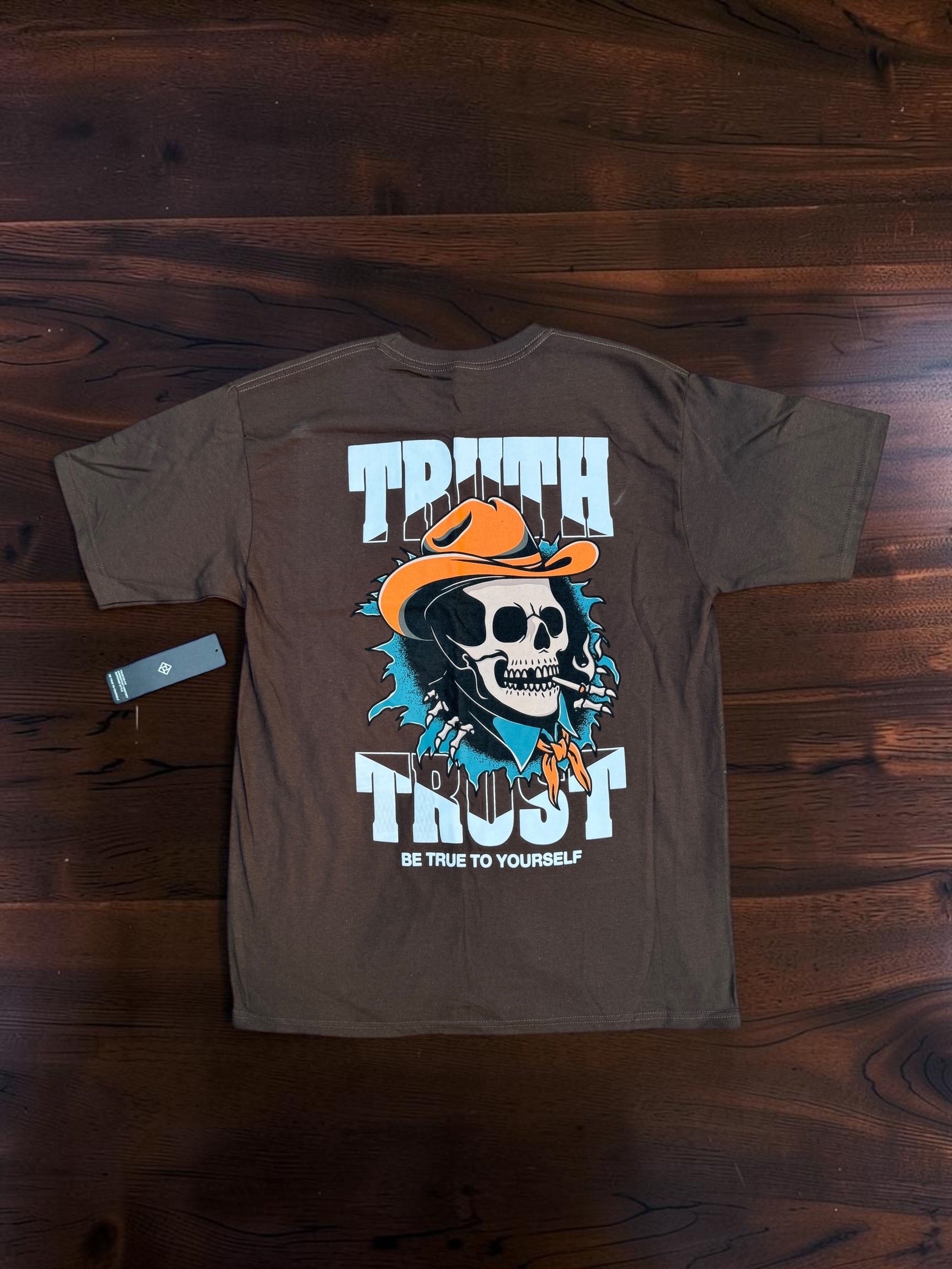 Truth & Trust Brown Graphic Print T Shirt
