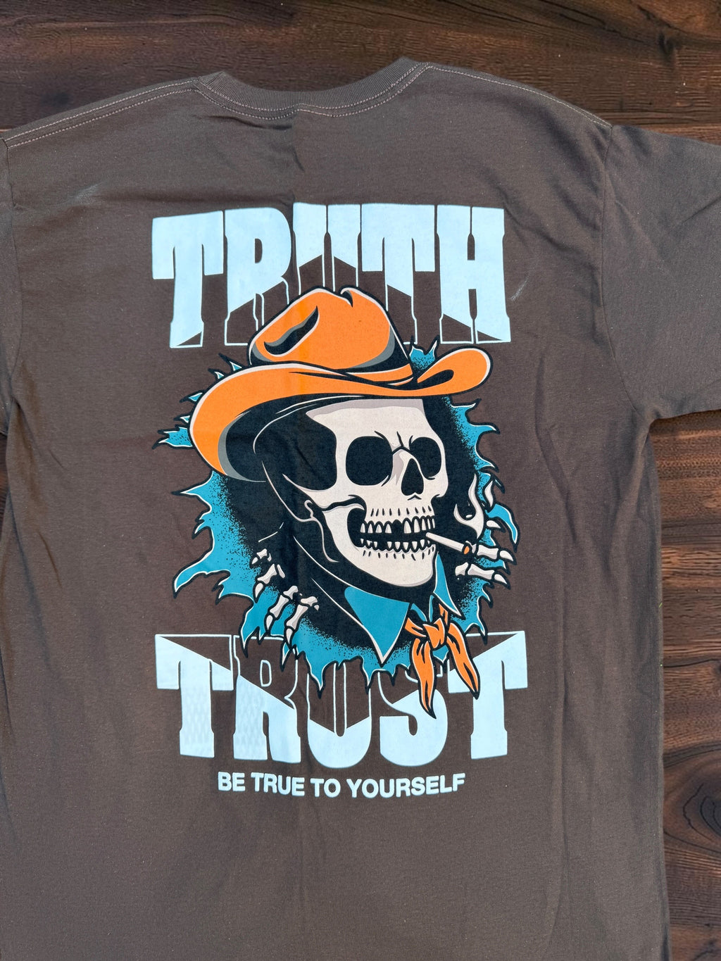 Truth & Trust Brown Graphic Print T Shirt