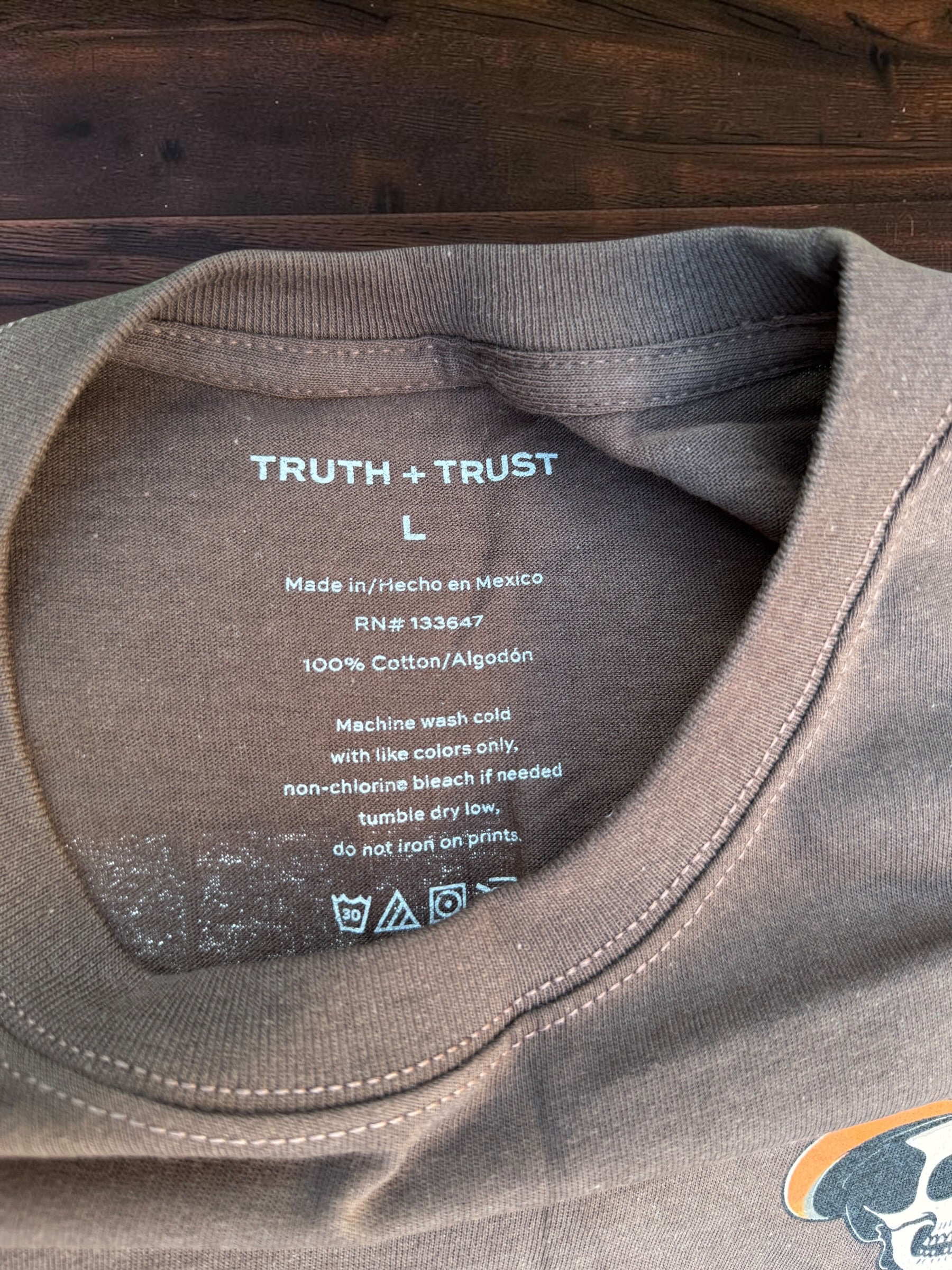 Truth & Trust Brown Graphic Print T Shirt