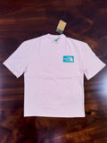New And Exclusive Quality Made Pink With Cyan Logo T-shirt