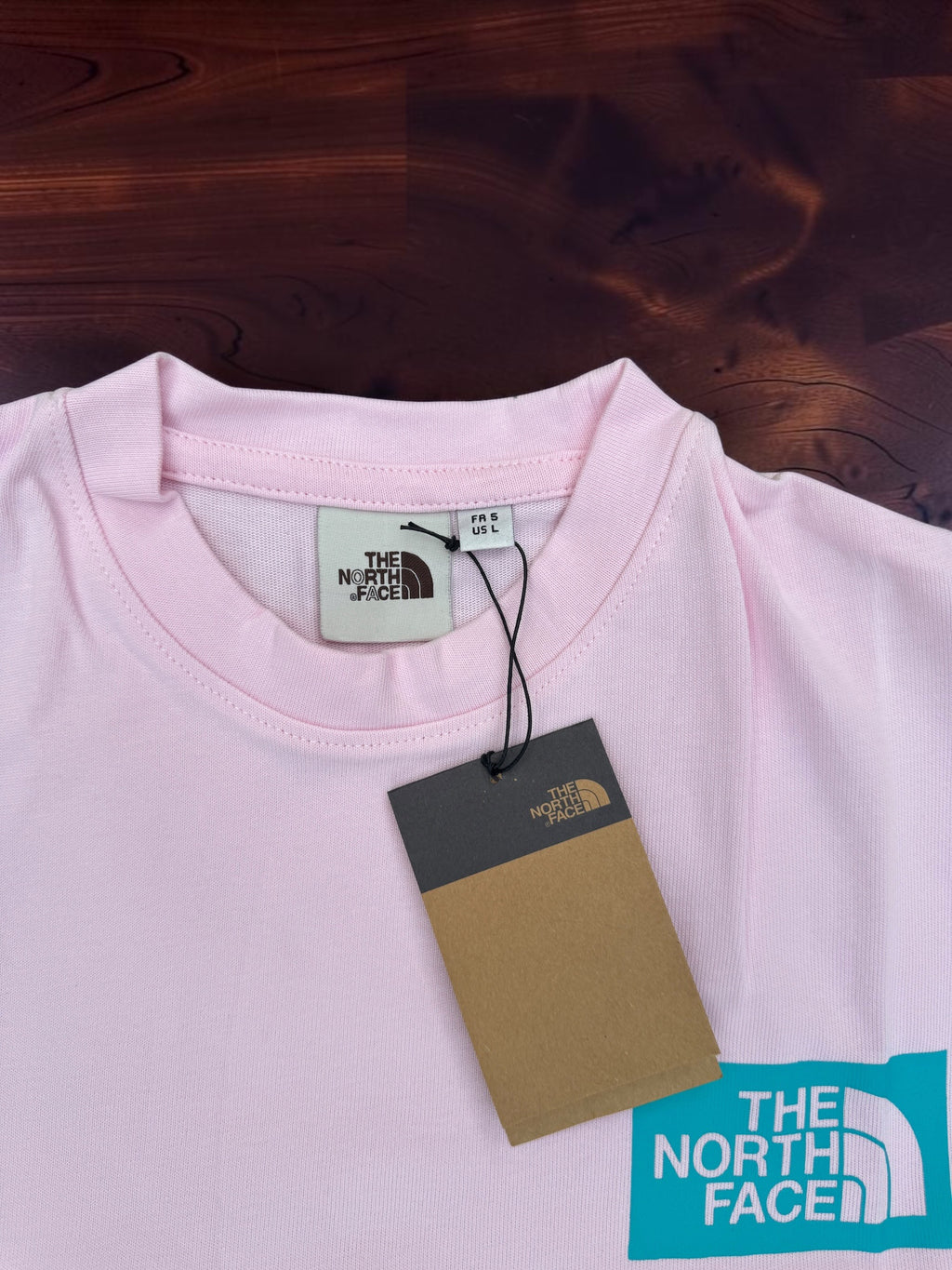 New And Exclusive Quality Made Pink With Cyan Logo T-shirt