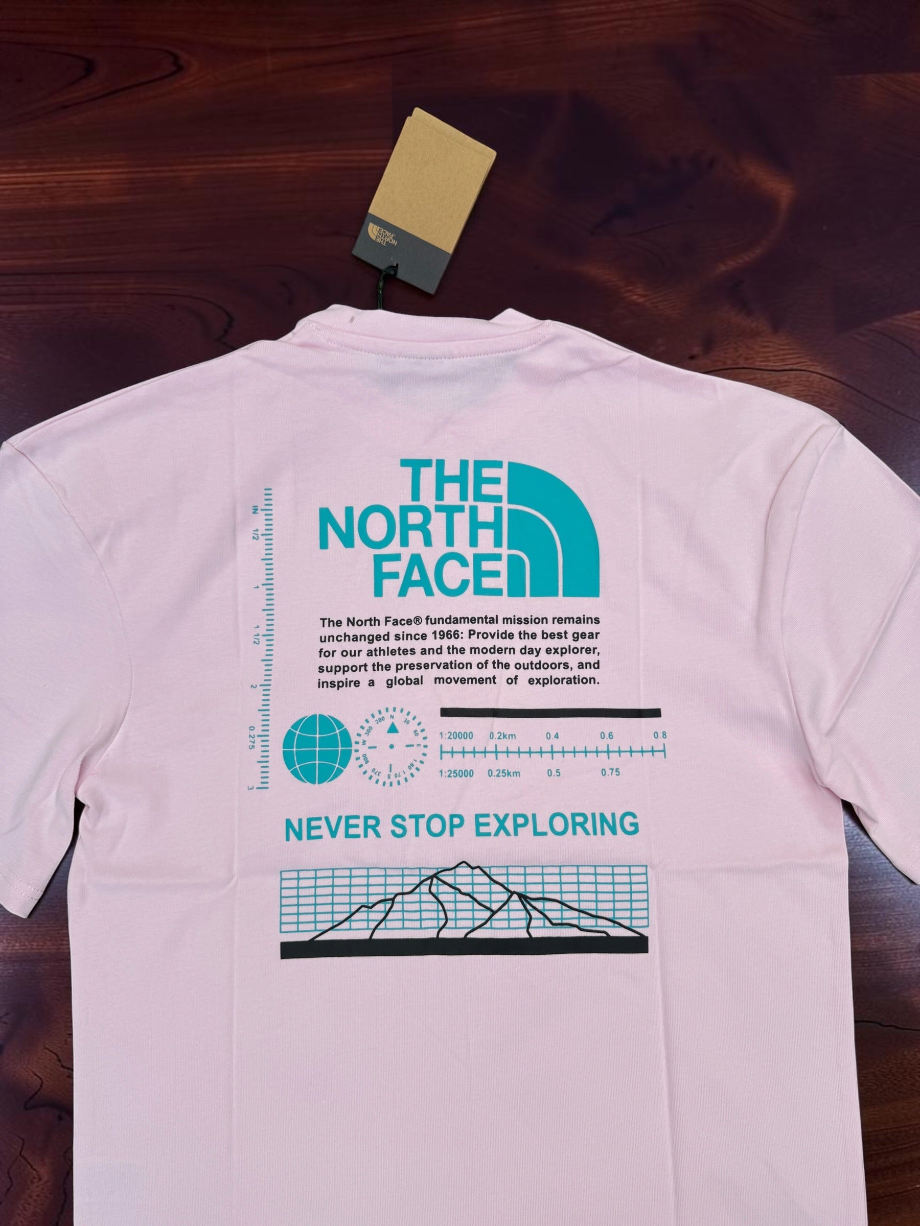 New And Exclusive Quality Made Pink With Cyan Logo T-shirt