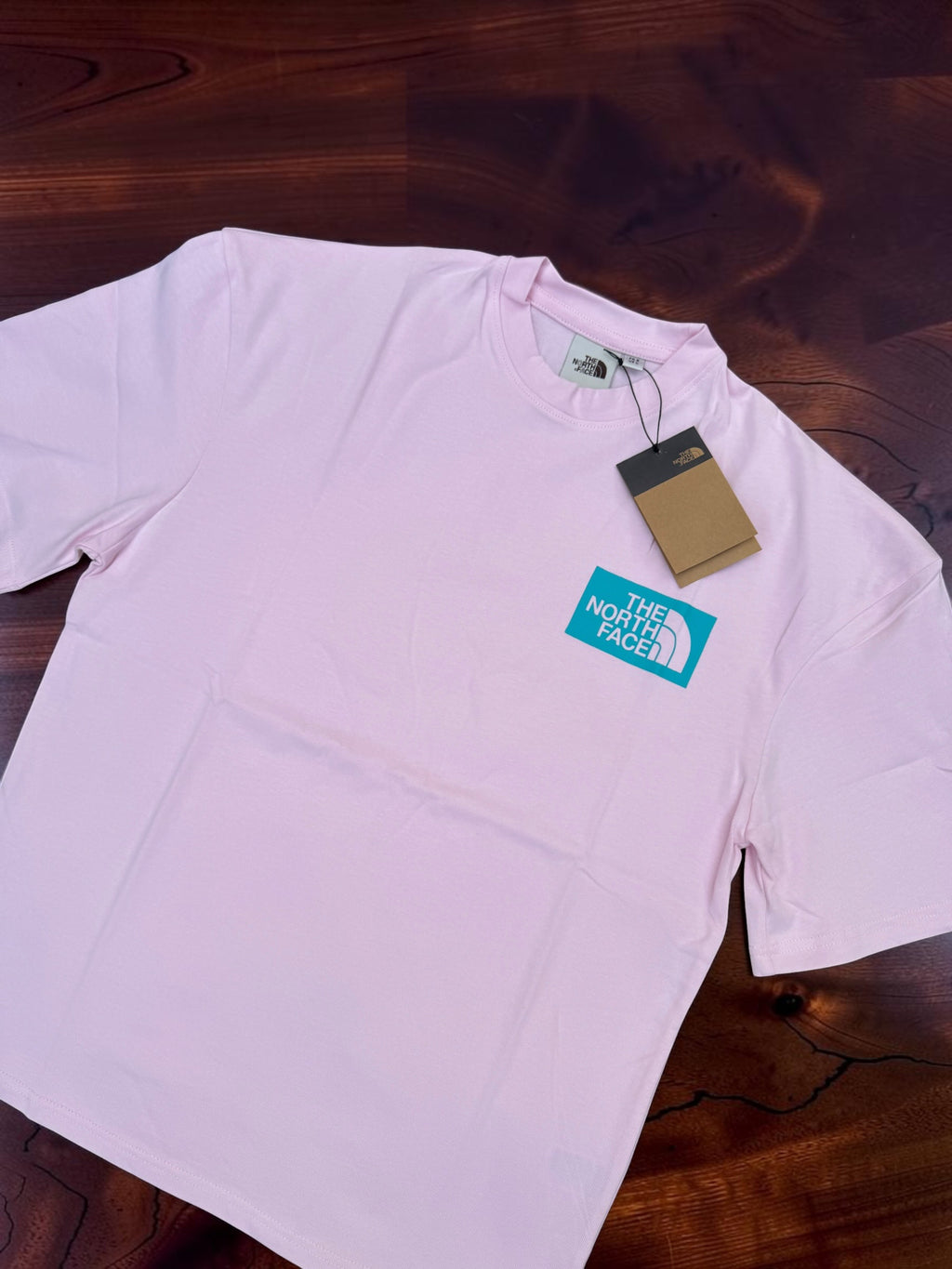New And Exclusive Quality Made Pink With Cyan Logo T-shirt