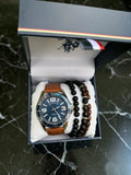 New U.S. Polo Assn Blue Dial Leather Strapped Watch