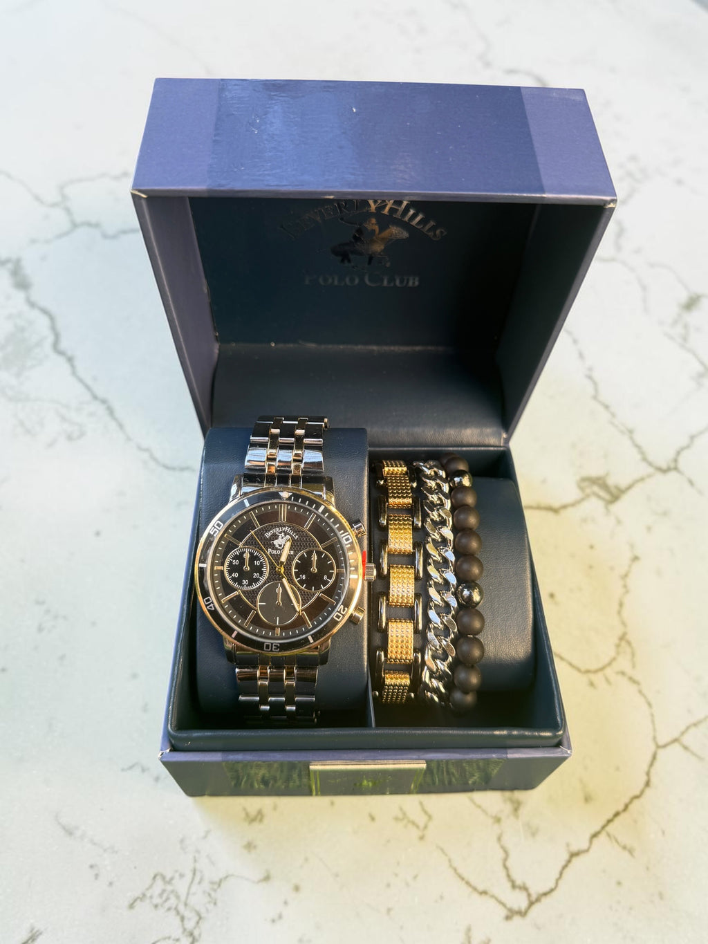 Beverly Hills Polo Club Mens Watch And Bracelet Combo