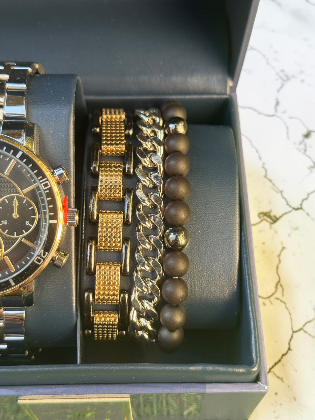 Beverly Hills Polo Club Mens Watch And Bracelet Combo