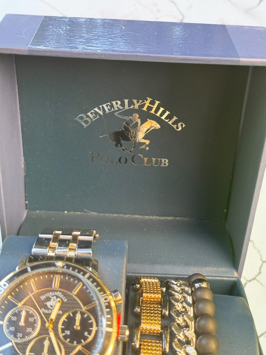 Beverly Hills Polo Club Mens Watch And Bracelet Combo