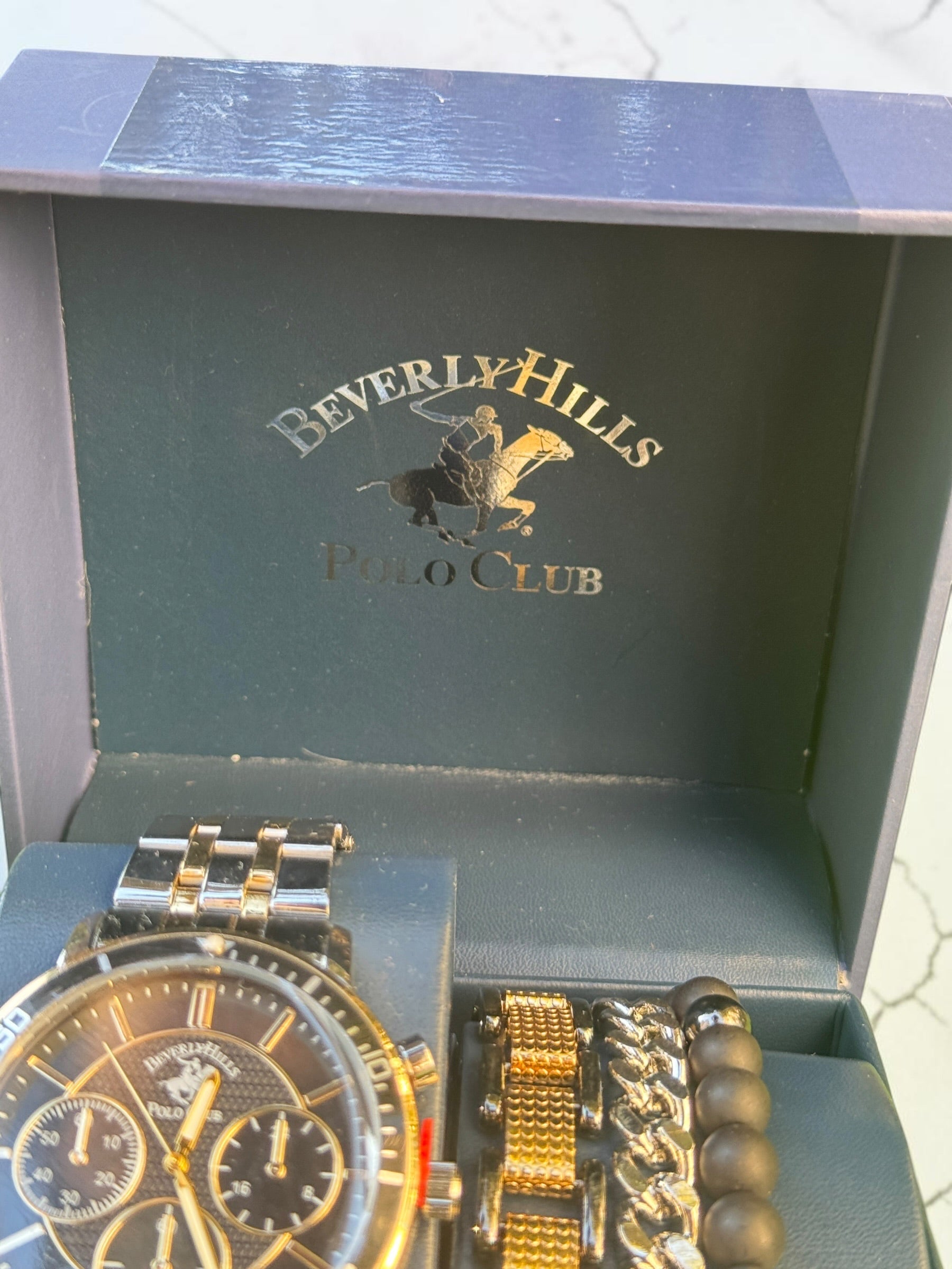 Beverly Hills Polo Club Mens Watch And Bracelet Combo