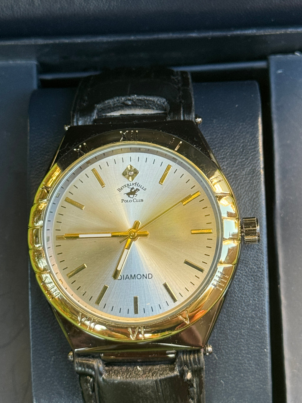 Beverly Hills Polo Club Vintage Looking Golden Outer Leather Watch