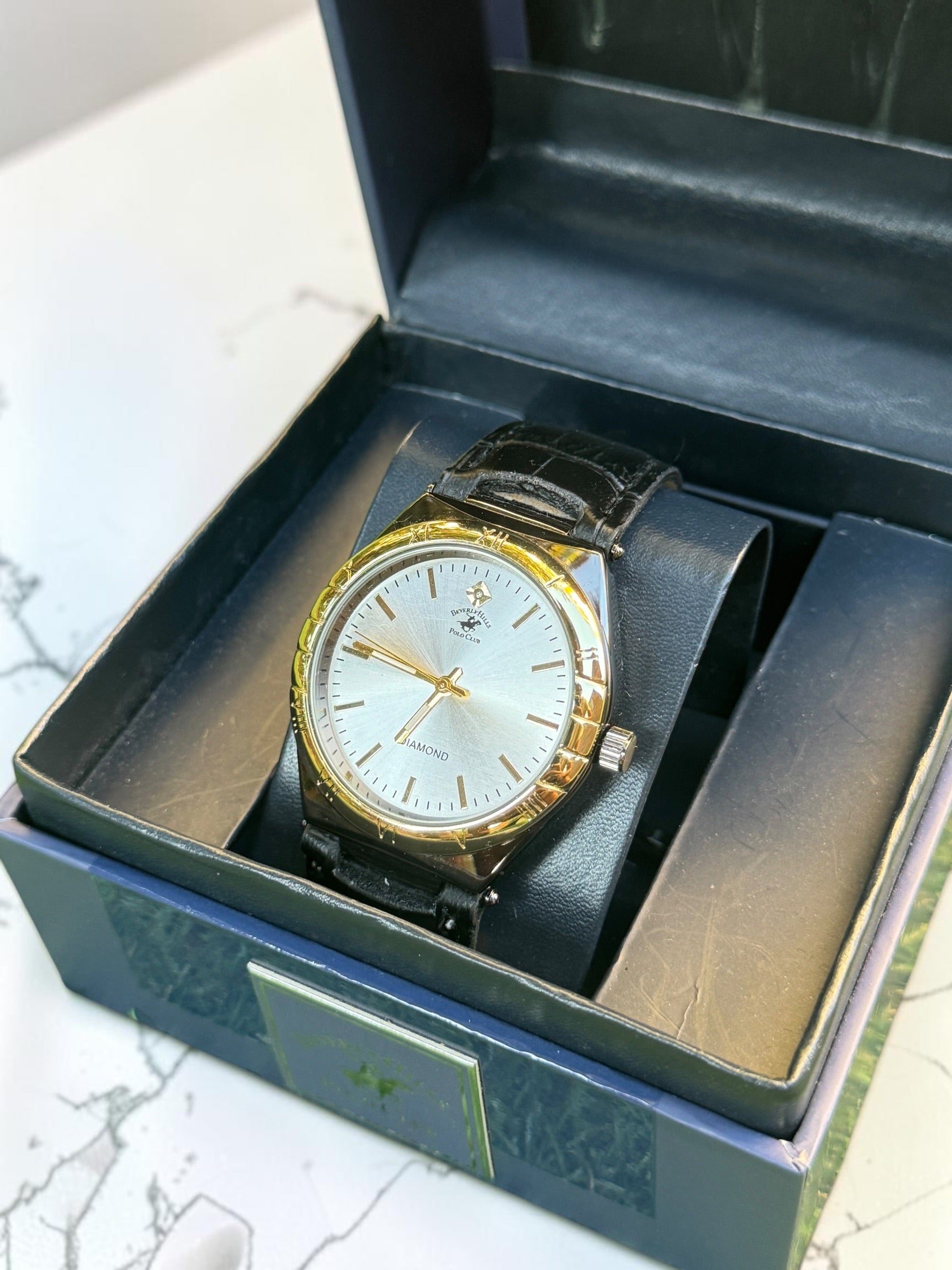 Beverly Hills Polo Club Vintage Looking Golden Outer Leather Watch