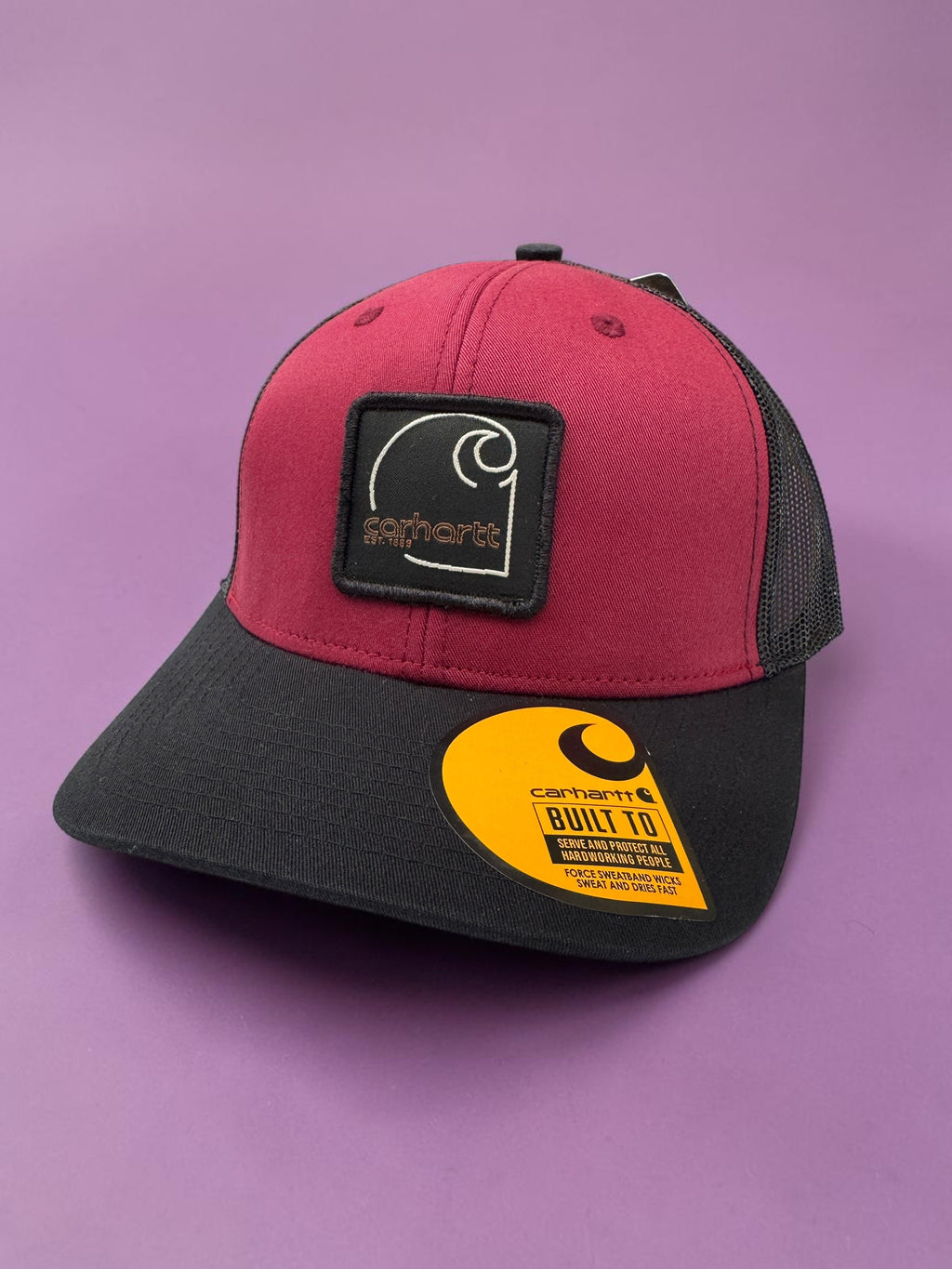 Maroon and Black Netted Back Trucker Hat