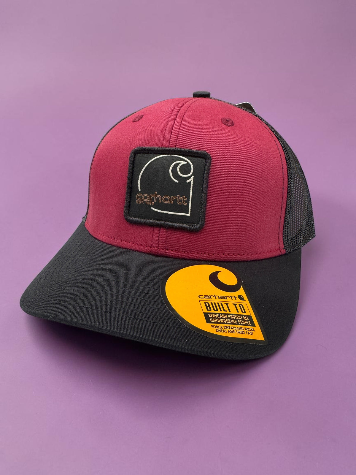 Maroon and Black Netted Back Trucker Hat