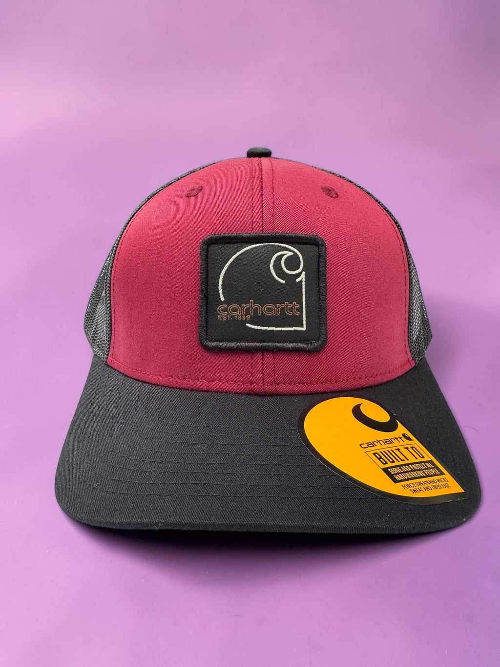 Maroon and Black Netted Back Trucker Hat