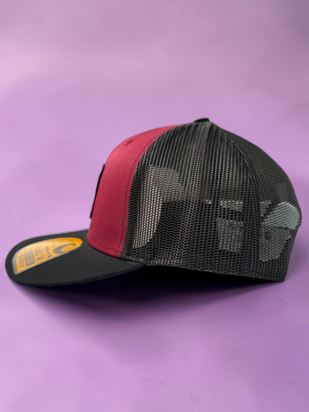Maroon and Black Netted Back Trucker Hat