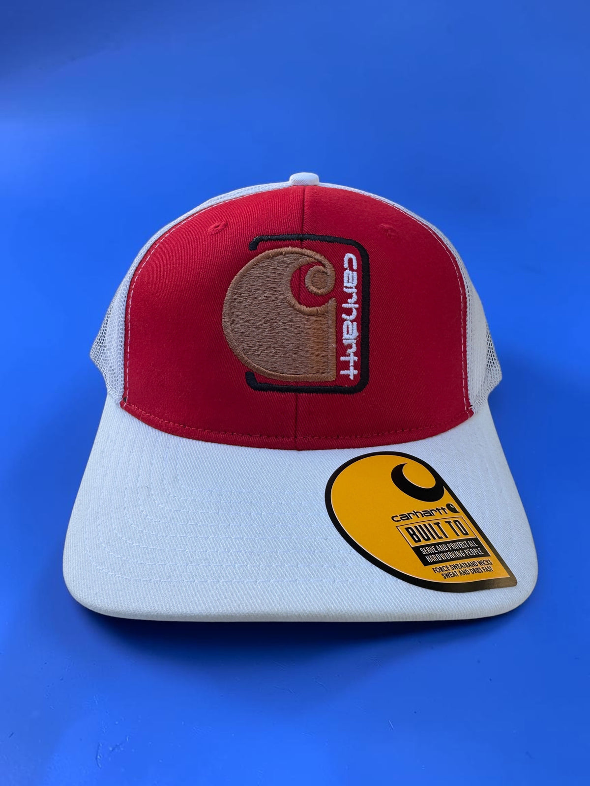 Red and White Netted Back Trucker Hat