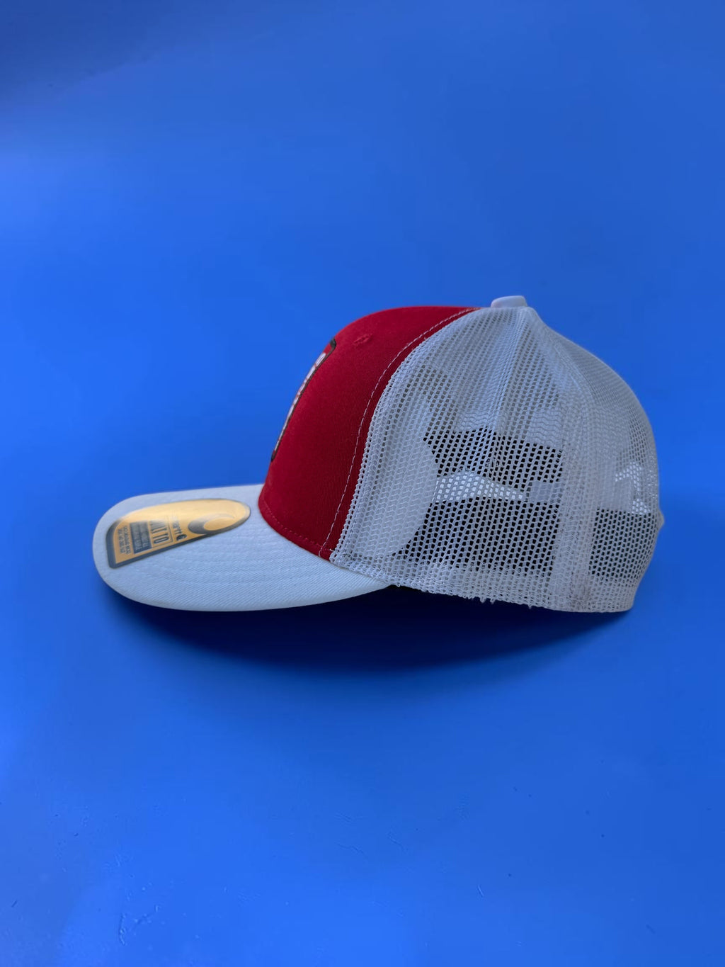 Red and White Netted Back Trucker Hat