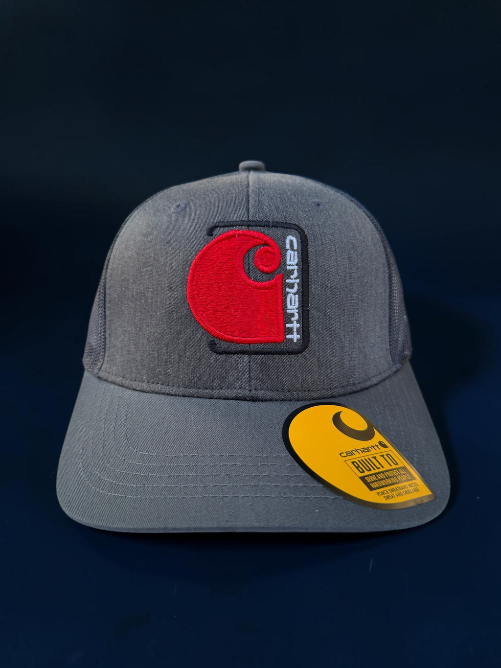 Grey and Red Netted Back Trucker Hat