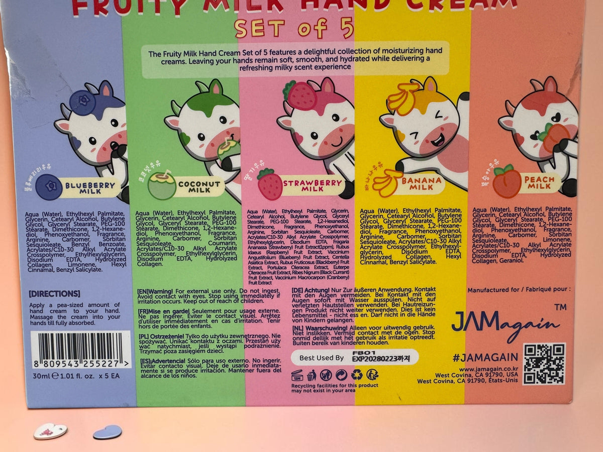 Fruity Milk Hand Cream Set Of 5